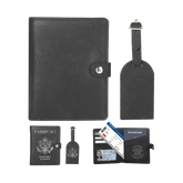 Personalised Leather Passport Holder & Luggage Tag Set for Laser Engraving