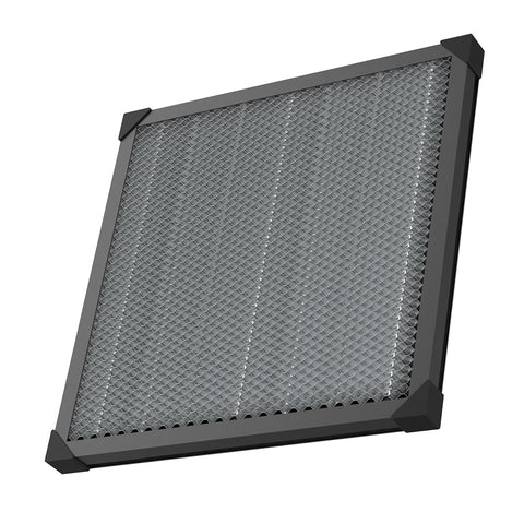 A square gray Honeycomb Workbench for Laser Engraver, model 500mm * 500mm from CrealityFalcon, featuring a black frame and wire mesh reinforcement. The mesh forms a grid pattern across the workbench surface, evenly distributed to support the material and enhance heat dissipation during engraving. A square gray Honeycomb Workbench for Laser Engraver, model 500mm * 500mm from CrealityFalcon, featuring a black frame and wire mesh reinforcement. The mesh forms a grid pattern across the workbench surface, evenly distributed to support the material and enhance heat dissipation during engraving.