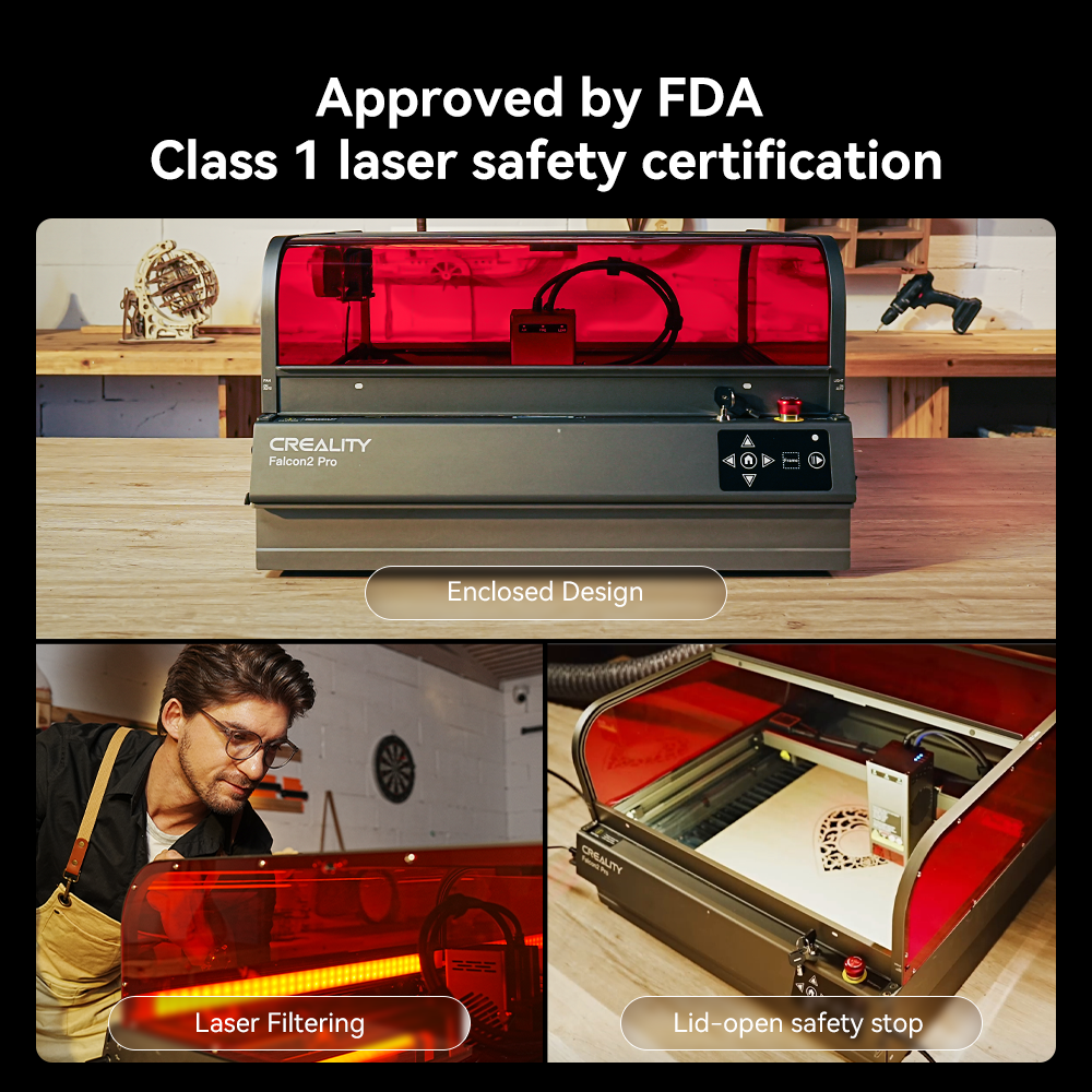 Falcon2 Pro 60W Enclosed Laser Cutter and Engraver Falcon2 Pro 60W Enclosed Laser Cutter and Engraver