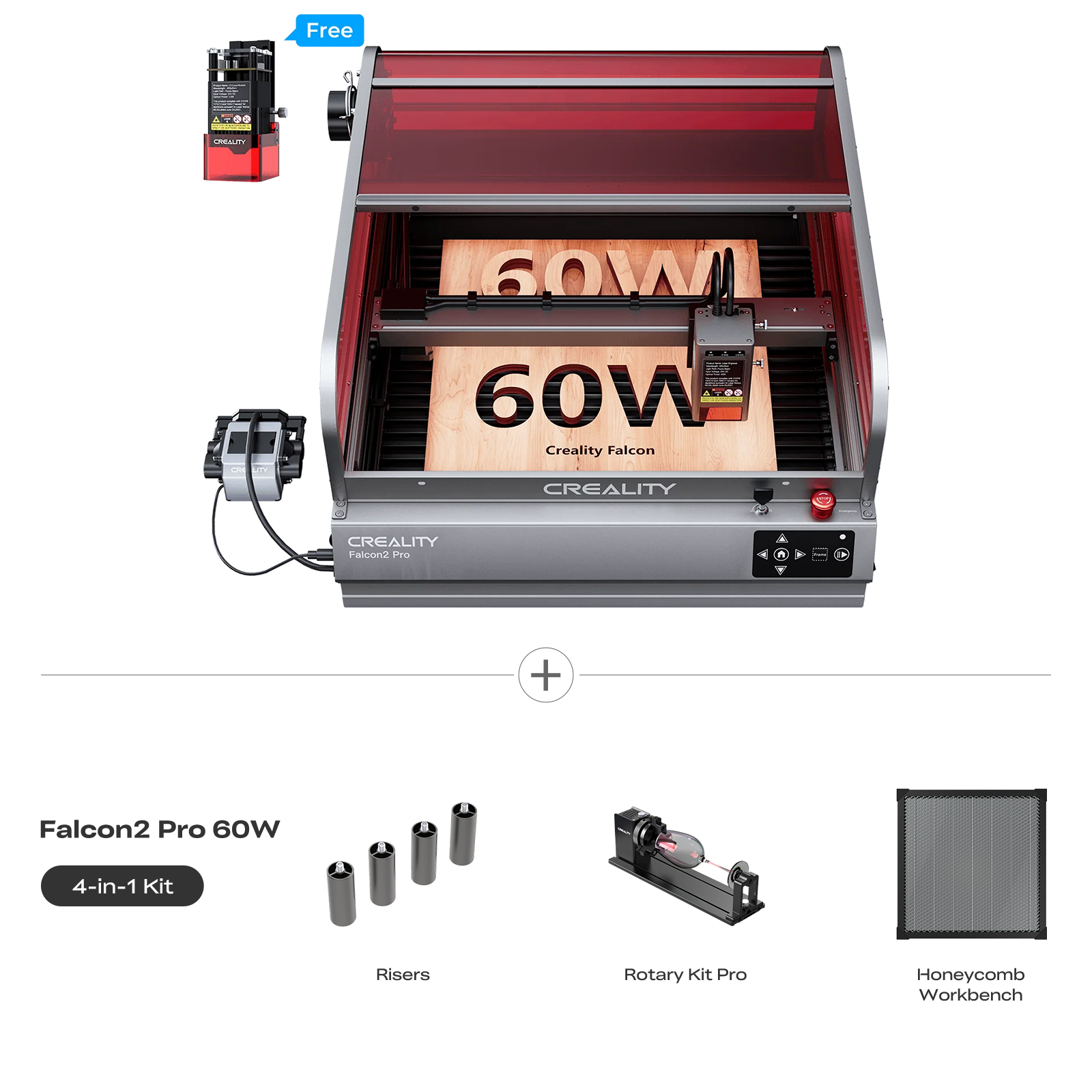 Creality Falcon2 Pro 60W Enclosed Laser Engraver & Cutter Advanced Kit