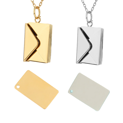 Falcon 2pcs Envelope Love Letter Necklace