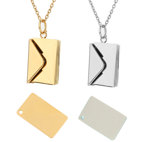 Falcon 2pcs Envelope Love Letter Necklace