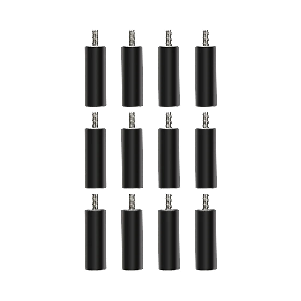 Image showing components typical of the Cutter Accessory Kit for Falcon 10W/7.5W/5W Engraver by CrealityFalcon: a white square diffuser, a gray rectangular reflector, four black cylindrical rods with support bars, two small black mounting clips with adhesive pads, and optional laser damage protection for use with various engravers.