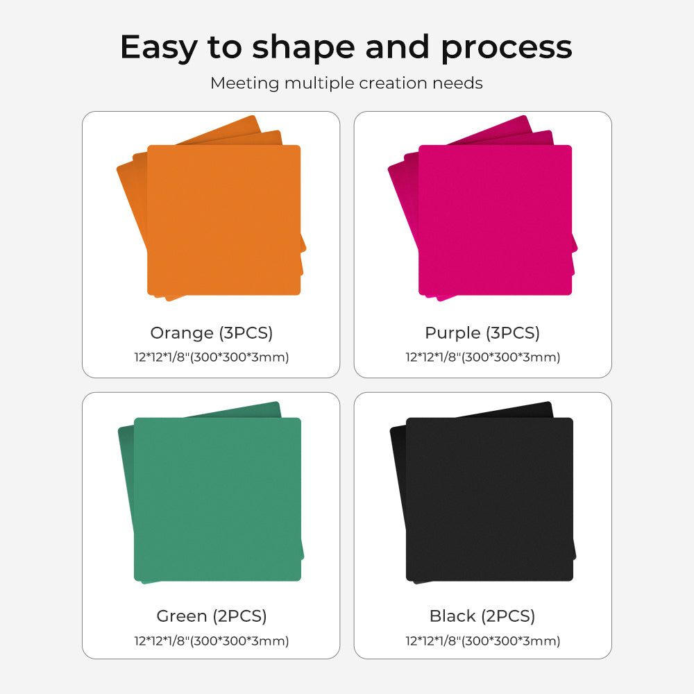 12x12x1/8'' Laser Module Frosted Colorful Acrylic Sheets (Intelligent recognition with A1)