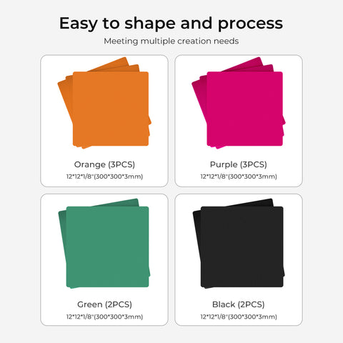 12x12x1/8'' Laser Module Frosted Colorful Acrylic Sheets (Intelligent recognition with A1)