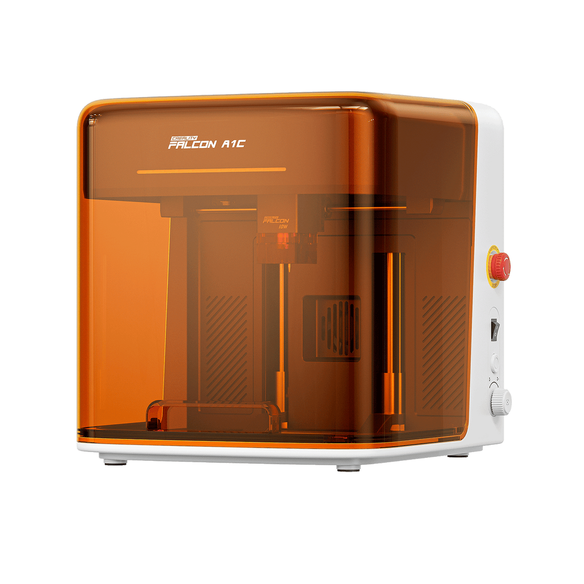 Creality Falcon A1C enclosed laser engraving machine with integrated workspace and laser module