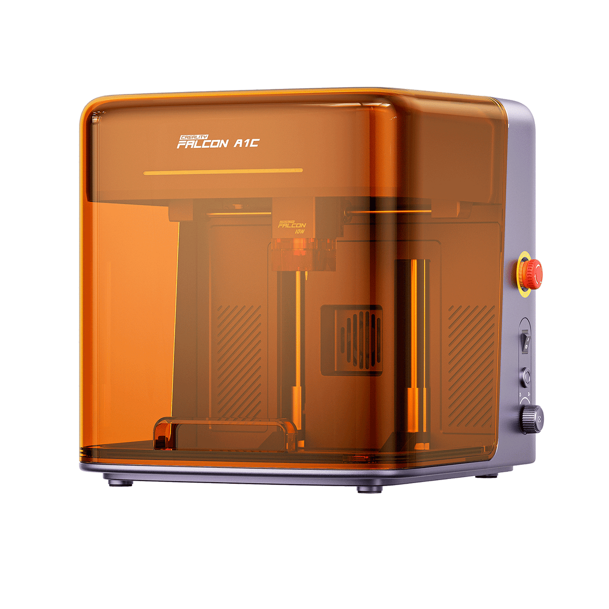 Creality Falcon A1C laser engraver with AI camera and enclosed desktop design