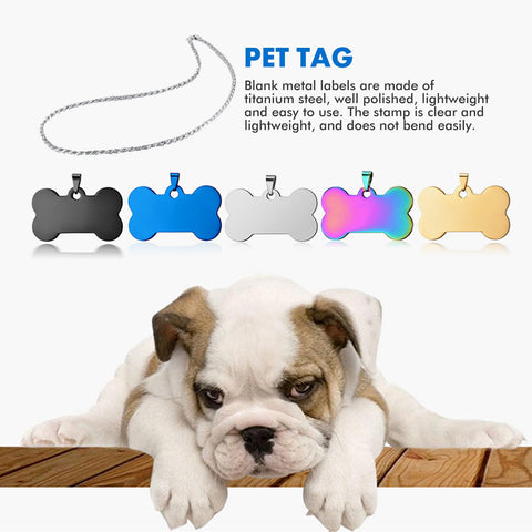 Titanium Steel Pet Tags & Metal Charms for Engraving - 20 PCS