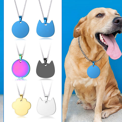 Titanium Steel Pet Tags & Metal Charms for Engraving - 20 PCS