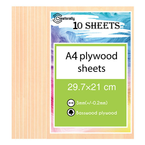 Basswood Plywood Sheets 8.27"x11.7"x1/8" for Laser Engraving - 10 PCS