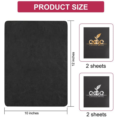 Black Leather Repair Patch 10x12cm - 4PCS for Laser Engraving