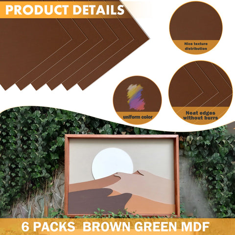 Brown Unfinished Wood 12"x12" for Laser Engraving and CNC Cutting - 6pcs