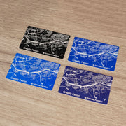 Blue aluminum business card for laser engraving