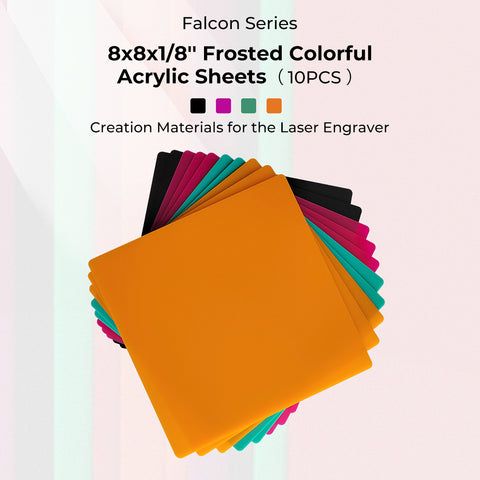 Frosted Colorful Acrylic Sheets for Laser Engraving and Cutting - 10pcs